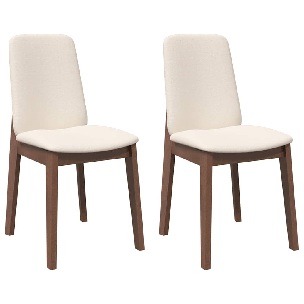 vidaXL Esszimmerstühle mit Kissen 2 Stk. Braun Massivholz Gummibaum