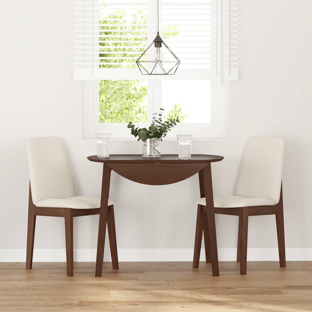 vidaXL Esszimmerstühle mit Kissen 2 Stk. Braun Massivholz Gummibaum