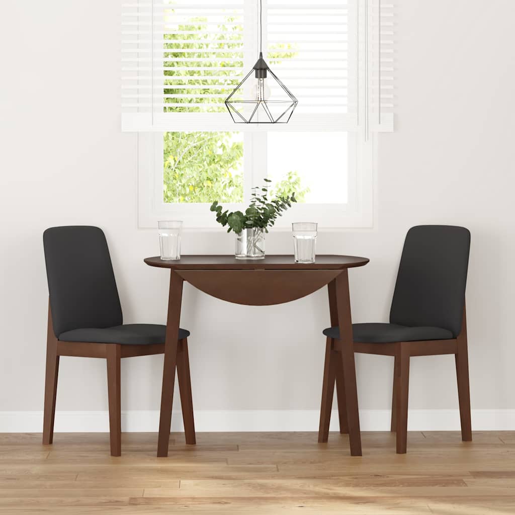 vidaXL Esszimmerstühle mit Kissen 2 Stk. Braun Massivholz Gummibaum