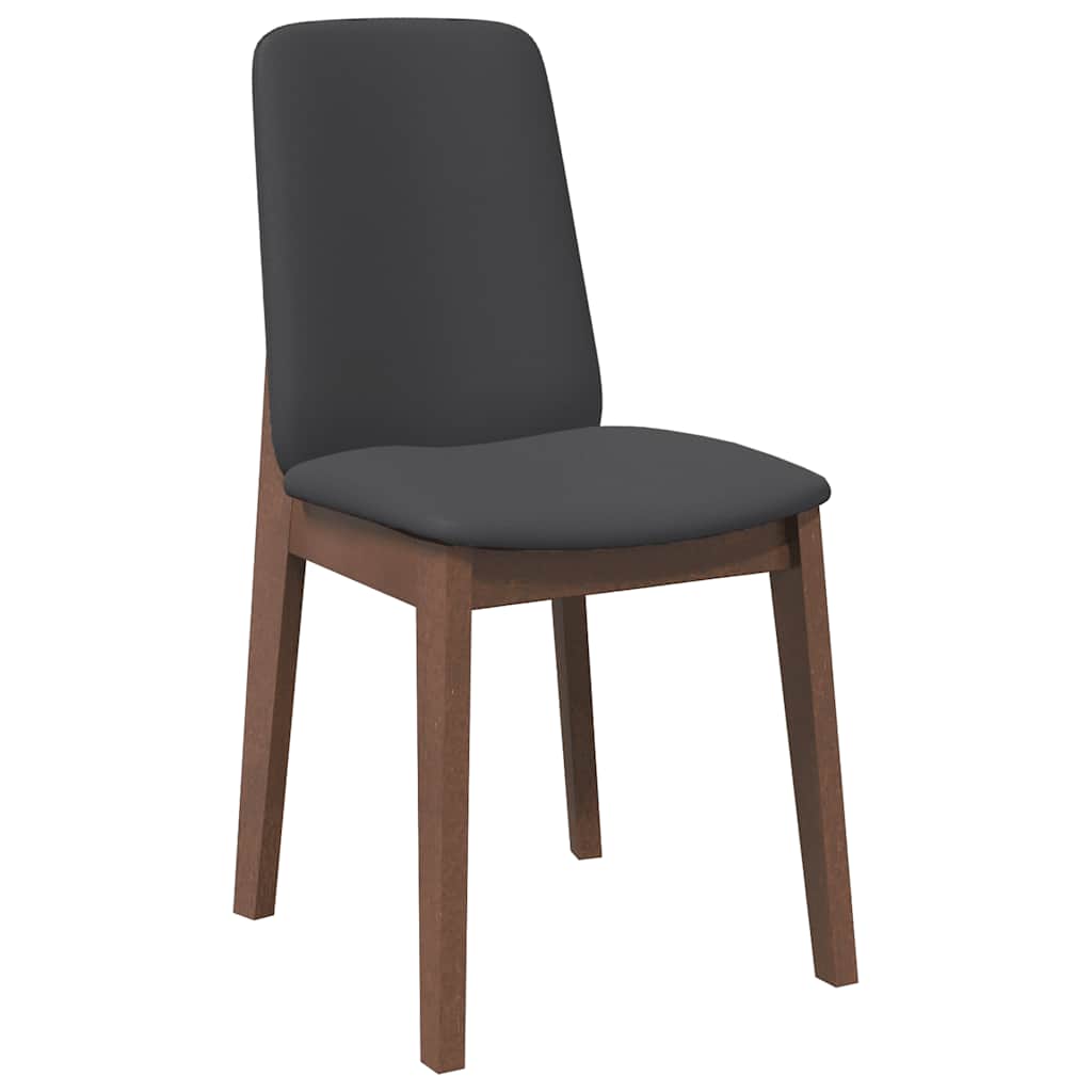 vidaXL Esszimmerstühle mit Kissen 2 Stk. Braun Massivholz Gummibaum