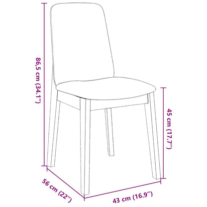 vidaXL Esszimmerstühle mit Kissen 2 Stk. Braun Massivholz Gummibaum