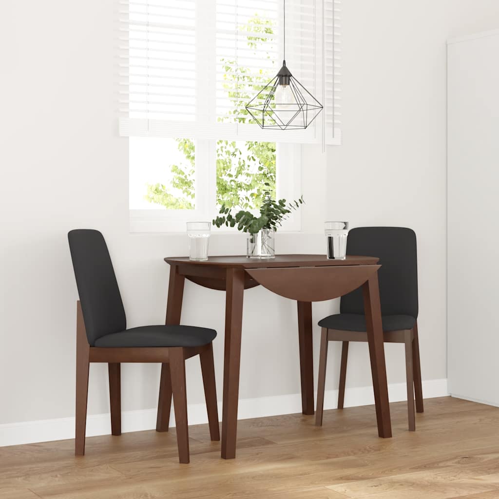 vidaXL Esszimmerstühle mit Kissen 2 Stk. Braun Massivholz Gummibaum