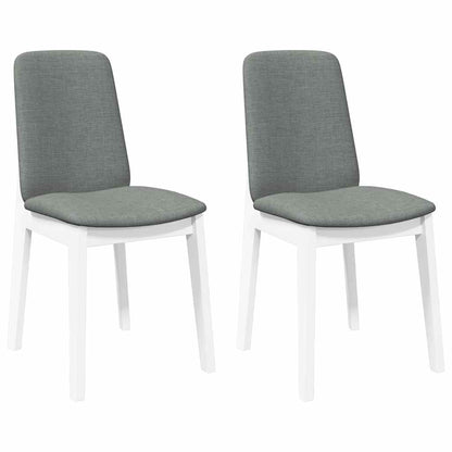 vidaXL Chaises de salle à manger avec coussins 2 pcs Blanc Bois d'hévéa massif