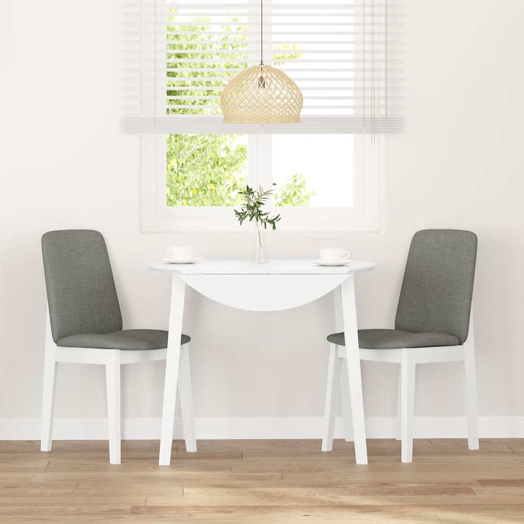 vidaXL Chaises de salle à manger avec coussins 2 pcs Blanc Bois d'hévéa massif