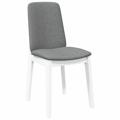 vidaXL Chaises de salle à manger avec coussins 2 pcs Blanc Bois d'hévéa massif