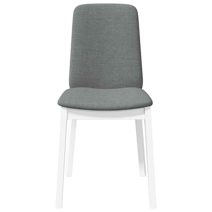 vidaXL Chaises de salle à manger avec coussins 2 pcs Blanc Bois d'hévéa massif