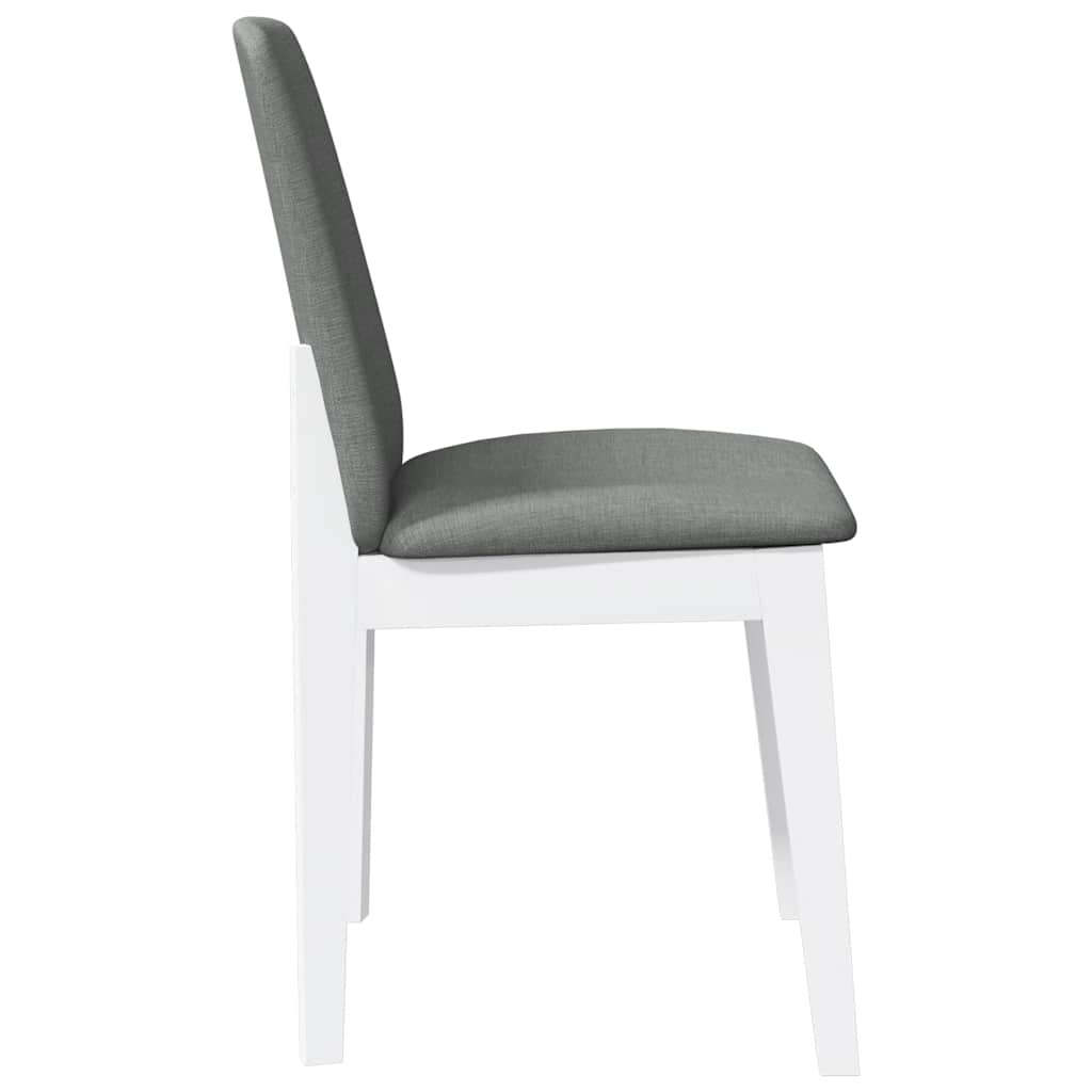 vidaXL Chaises de salle à manger avec coussins 2 pcs Blanc Bois d'hévéa massif