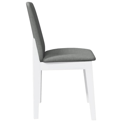 vidaXL Chaises de salle à manger avec coussins 2 pcs Blanc Bois d'hévéa massif