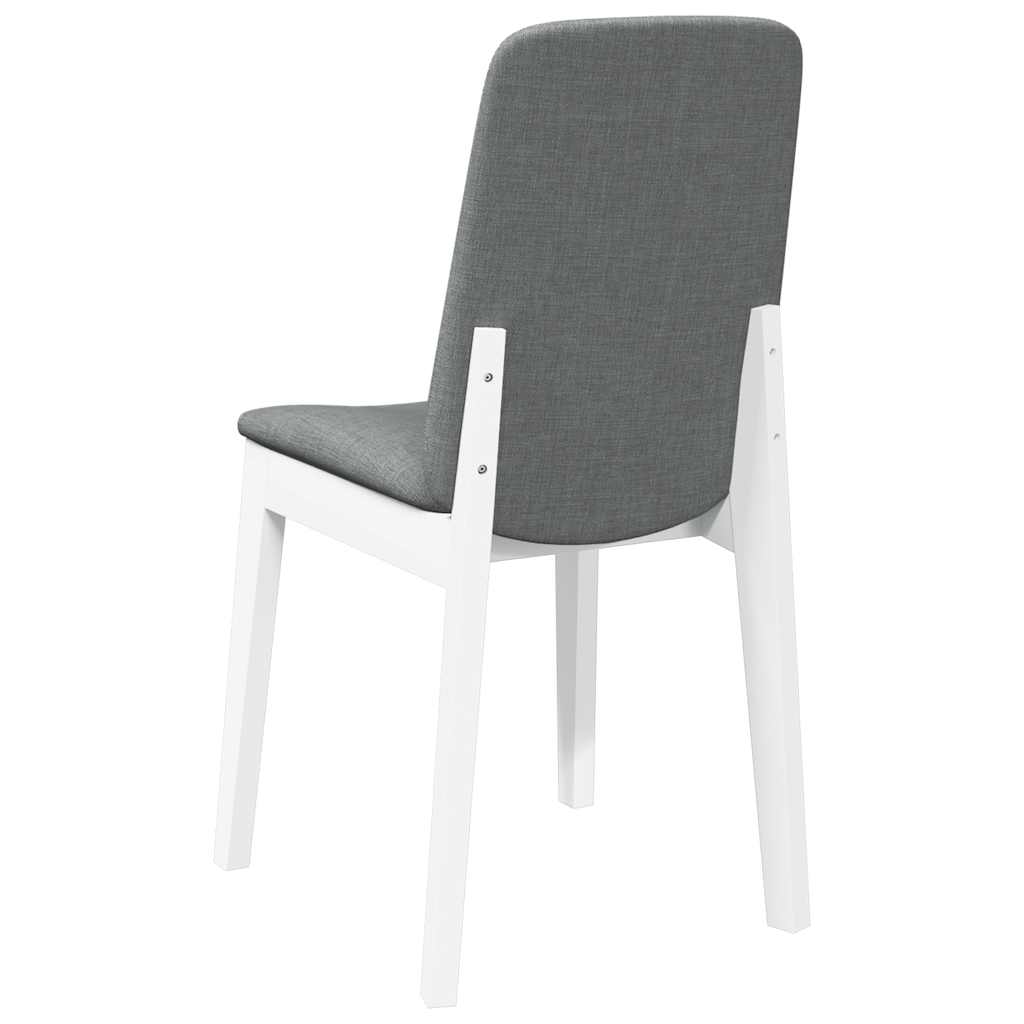 vidaXL Chaises de salle à manger avec coussins 2 pcs Blanc Bois d'hévéa massif