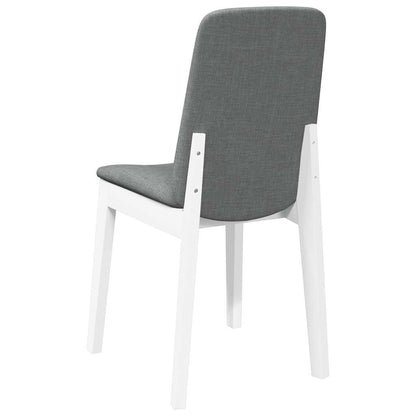 vidaXL Chaises de salle à manger avec coussins 2 pcs Blanc Bois d'hévéa massif