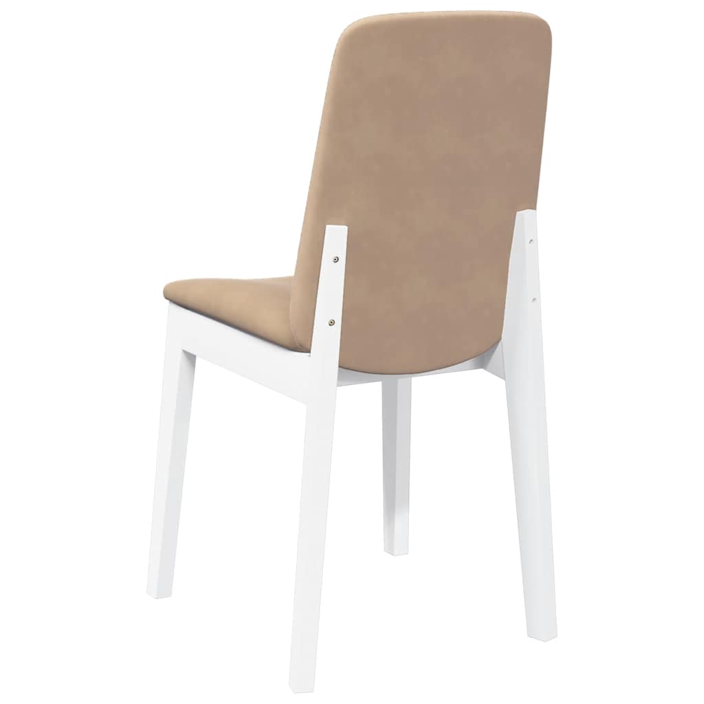 vidaXL Esszimmerstühle mit Kissen 2 Stk. Weiß Massivholz Gummibaum
