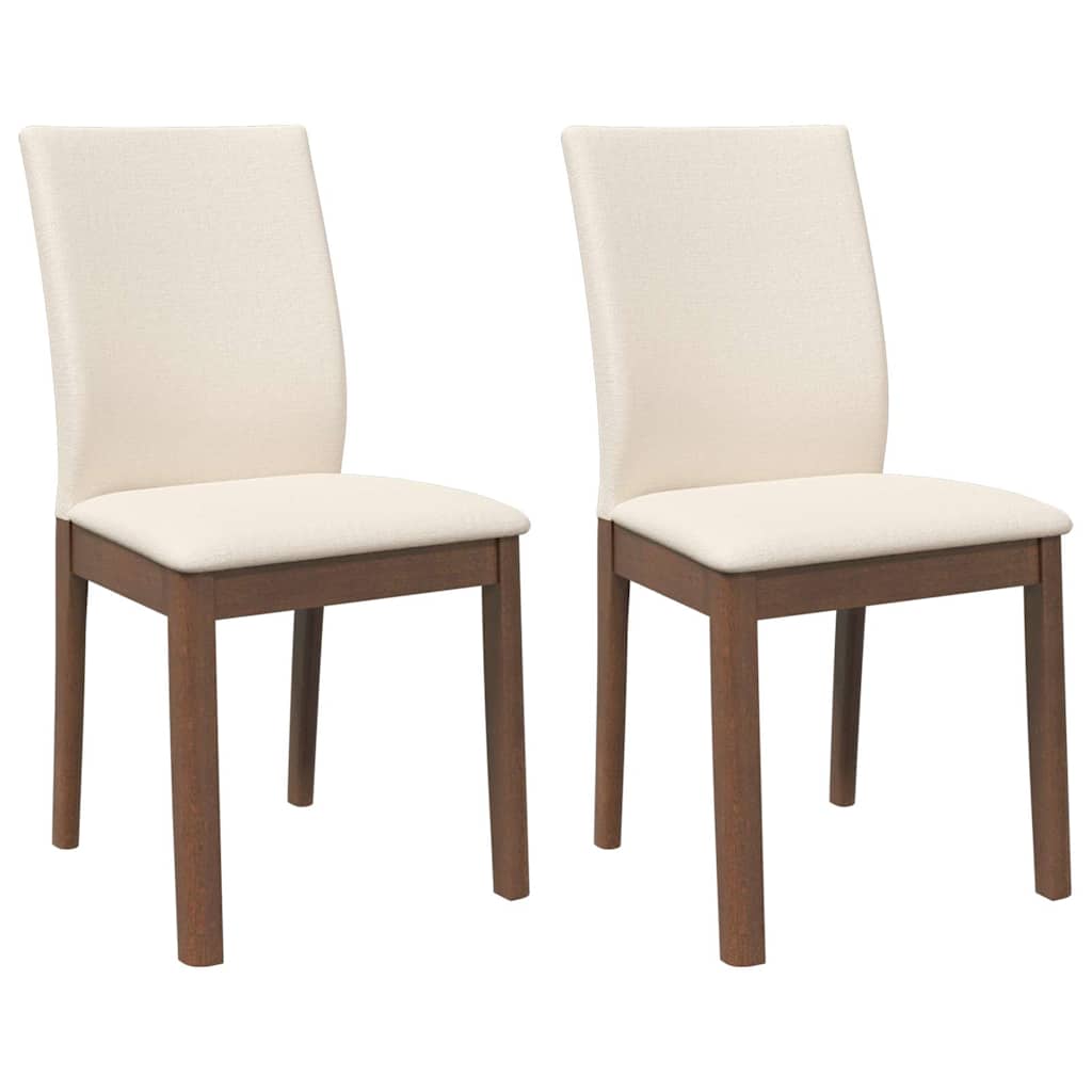vidaXL Esszimmerstühle mit Kissen 2 Stk. Braun Massivholz Gummibaum