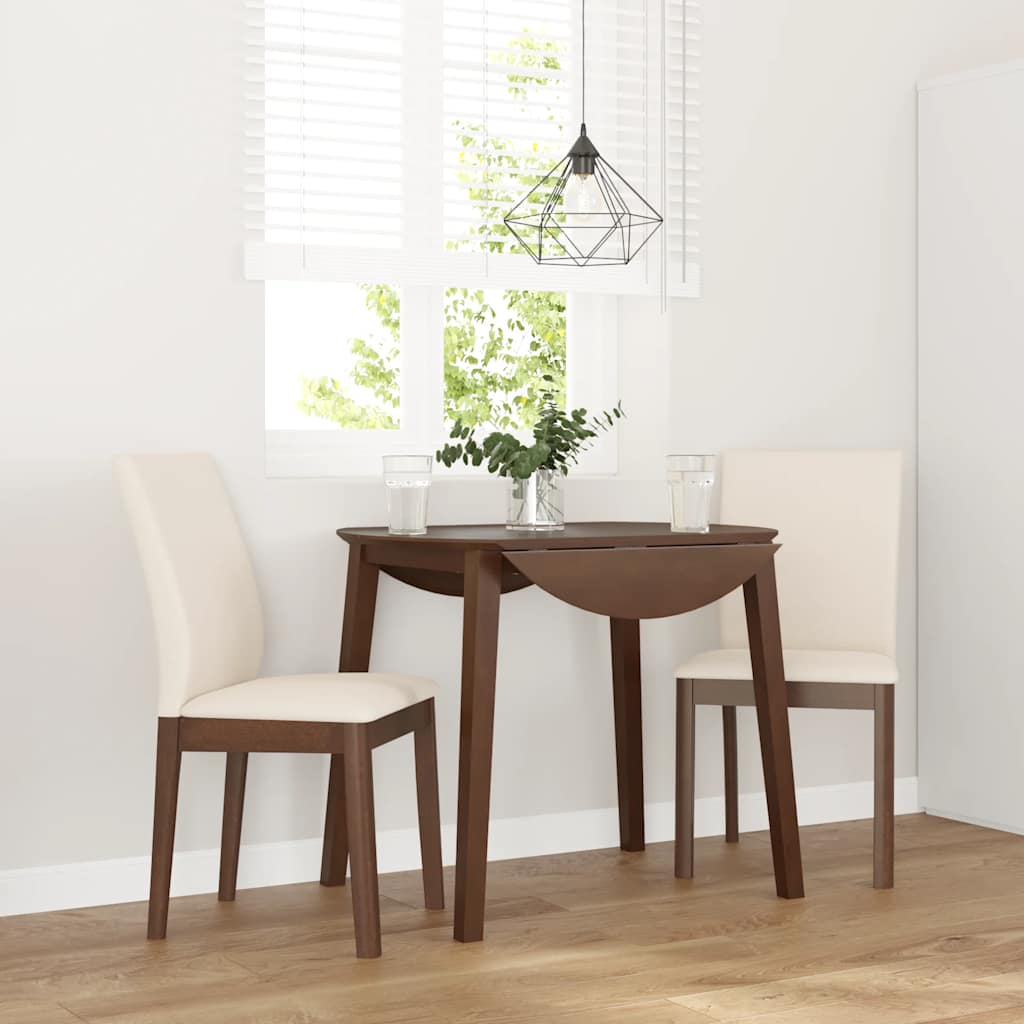 vidaXL Esszimmerstühle mit Kissen 2 Stk. Braun Massivholz Gummibaum