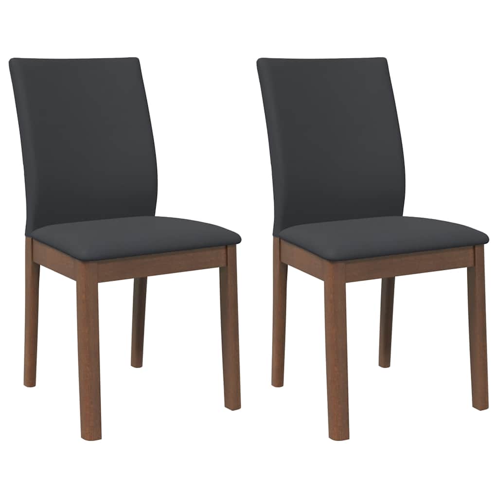 vidaXL Esszimmerstühle mit Kissen 2 Stk. Braun Massivholz Gummibaum