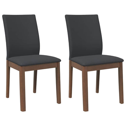 vidaXL Esszimmerstühle mit Kissen 2 Stk. Braun Massivholz Gummibaum