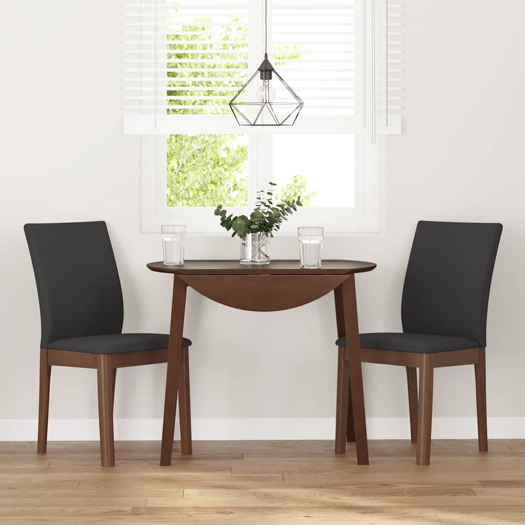vidaXL Esszimmerstühle mit Kissen 2 Stk. Braun Massivholz Gummibaum