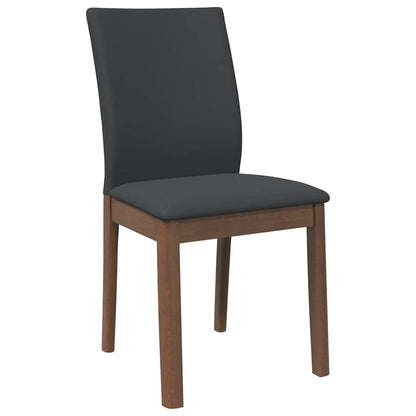 vidaXL Esszimmerstühle mit Kissen 2 Stk. Braun Massivholz Gummibaum