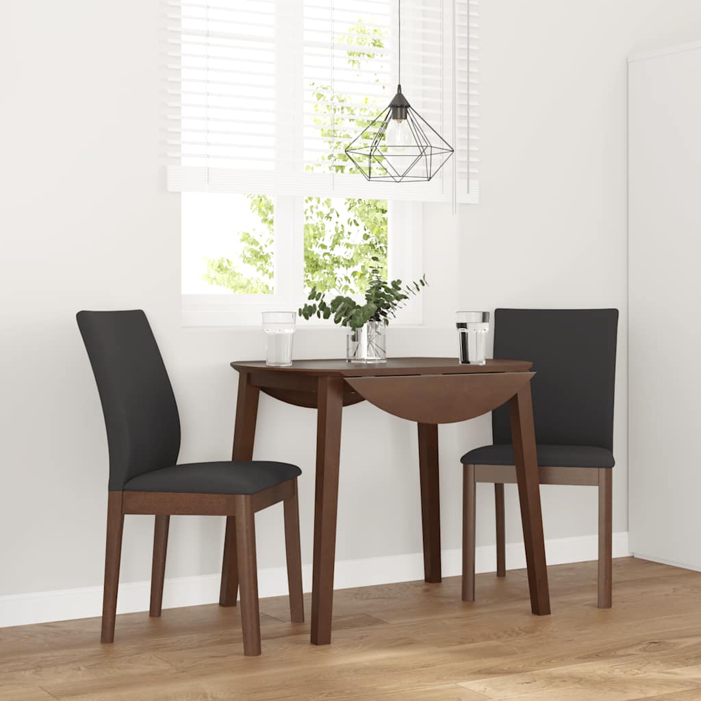 vidaXL Esszimmerstühle mit Kissen 2 Stk. Braun Massivholz Gummibaum