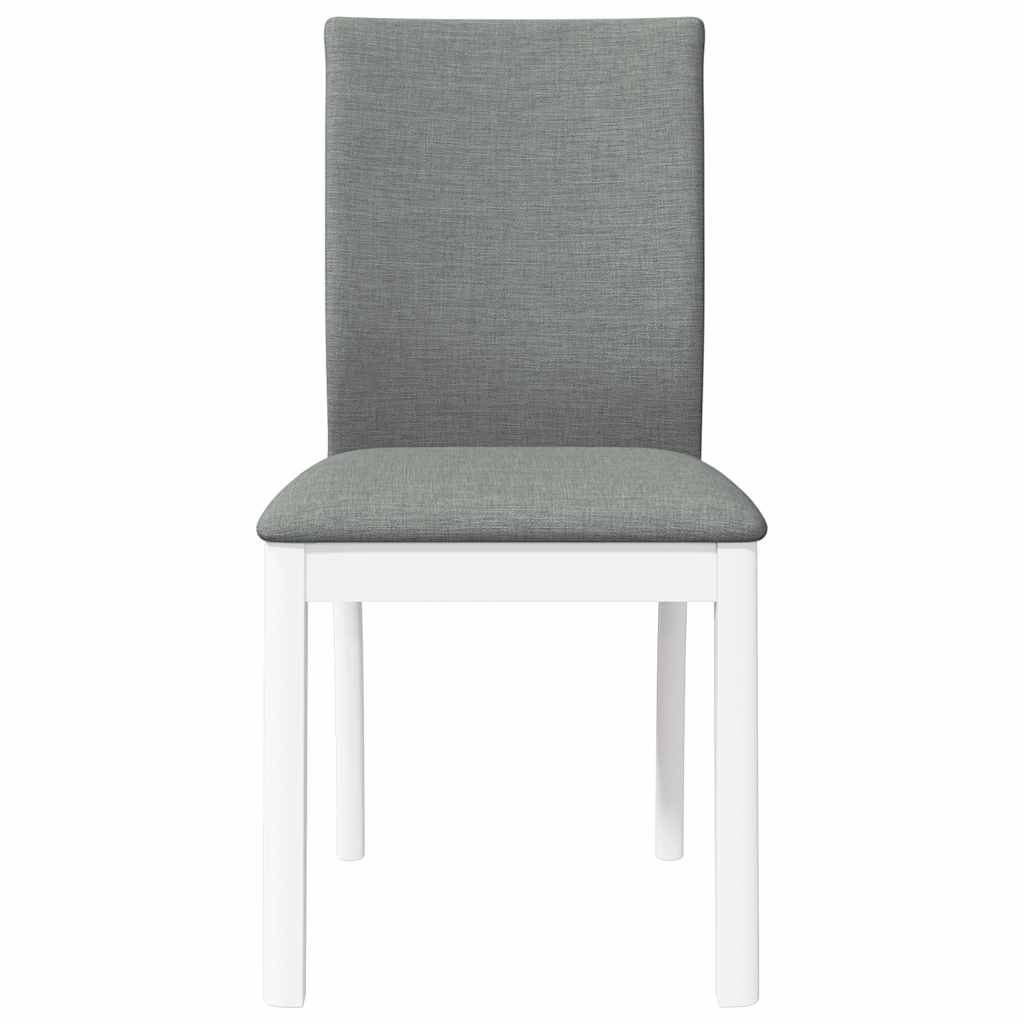 vidaXL Esszimmerstühle mit Kissen 2 Stk. Weiß Massivholz Gummibaum