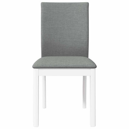 vidaXL Esszimmerstühle mit Kissen 2 Stk. Weiß Massivholz Gummibaum
