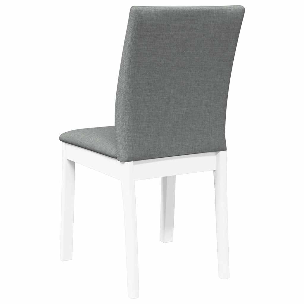 vidaXL Esszimmerstühle mit Kissen 2 Stk. Weiß Massivholz Gummibaum
