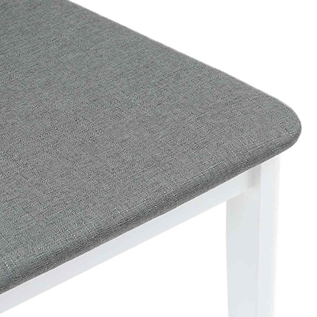 vidaXL Esszimmerstühle mit Kissen 2 Stk. Weiß Massivholz Gummibaum