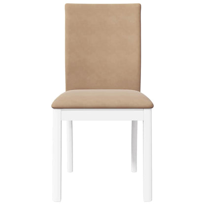 vidaXL Esszimmerstühle mit Kissen 2 Stk. Weiß Massivholz Gummibaum