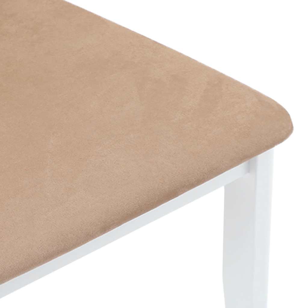 vidaXL Esszimmerstühle mit Kissen 2 Stk. Weiß Massivholz Gummibaum