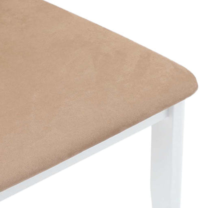 vidaXL Esszimmerstühle mit Kissen 2 Stk. Weiß Massivholz Gummibaum