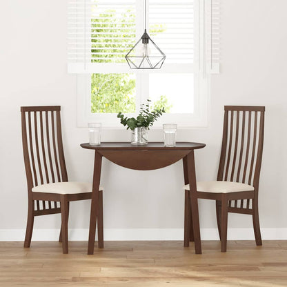vidaXL Chaises de salle à manger avec coussins 2 pcs Marron Bois d'hévéa massif