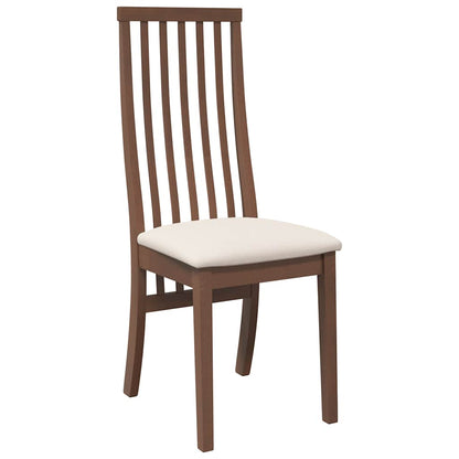 vidaXL Chaises de salle à manger avec coussins 2 pcs Marron Bois d'hévéa massif