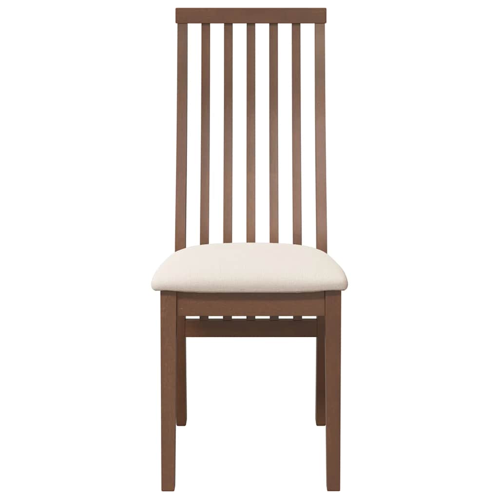 vidaXL Chaises de salle à manger avec coussins 2 pcs Marron Bois d'hévéa massif