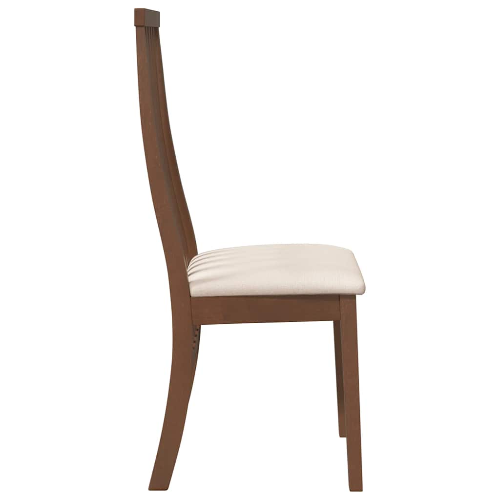 vidaXL Chaises de salle à manger avec coussins 2 pcs Marron Bois d'hévéa massif