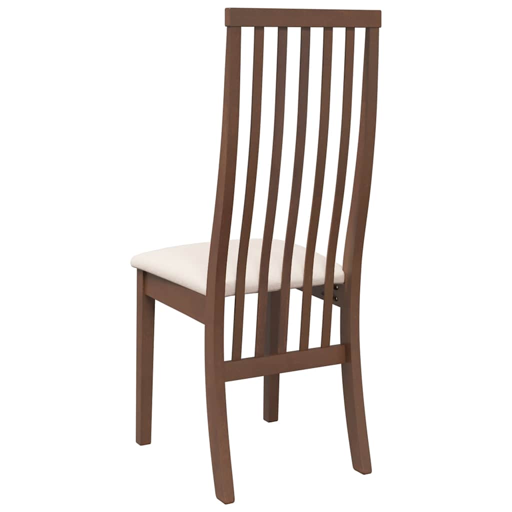 vidaXL Chaises de salle à manger avec coussins 2 pcs Marron Bois d'hévéa massif