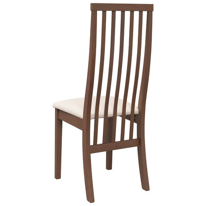 vidaXL Chaises de salle à manger avec coussins 2 pcs Marron Bois d'hévéa massif