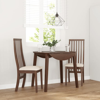 vidaXL Chaises de salle à manger avec coussins 2 pcs Marron Bois d'hévéa massif