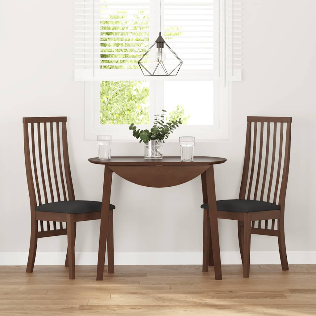 vidaXL Chaises de salle à manger avec coussins 2 pcs Marron Bois d'hévéa massif