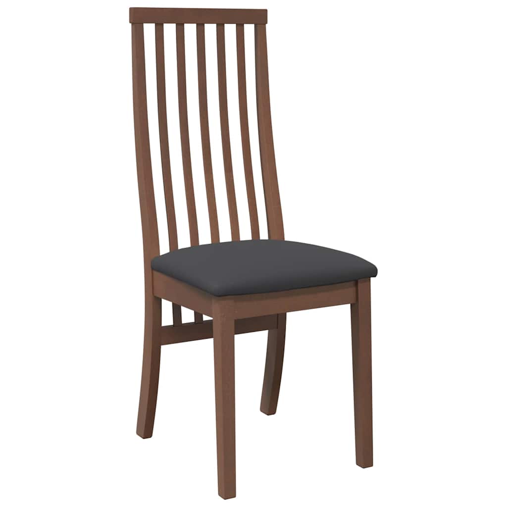 vidaXL Chaises de salle à manger avec coussins 2 pcs Marron Bois d'hévéa massif