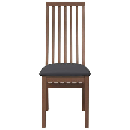 vidaXL Chaises de salle à manger avec coussins 2 pcs Marron Bois d'hévéa massif