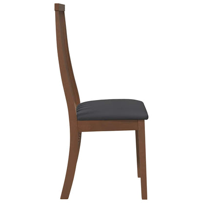 vidaXL Chaises de salle à manger avec coussins 2 pcs Marron Bois d'hévéa massif