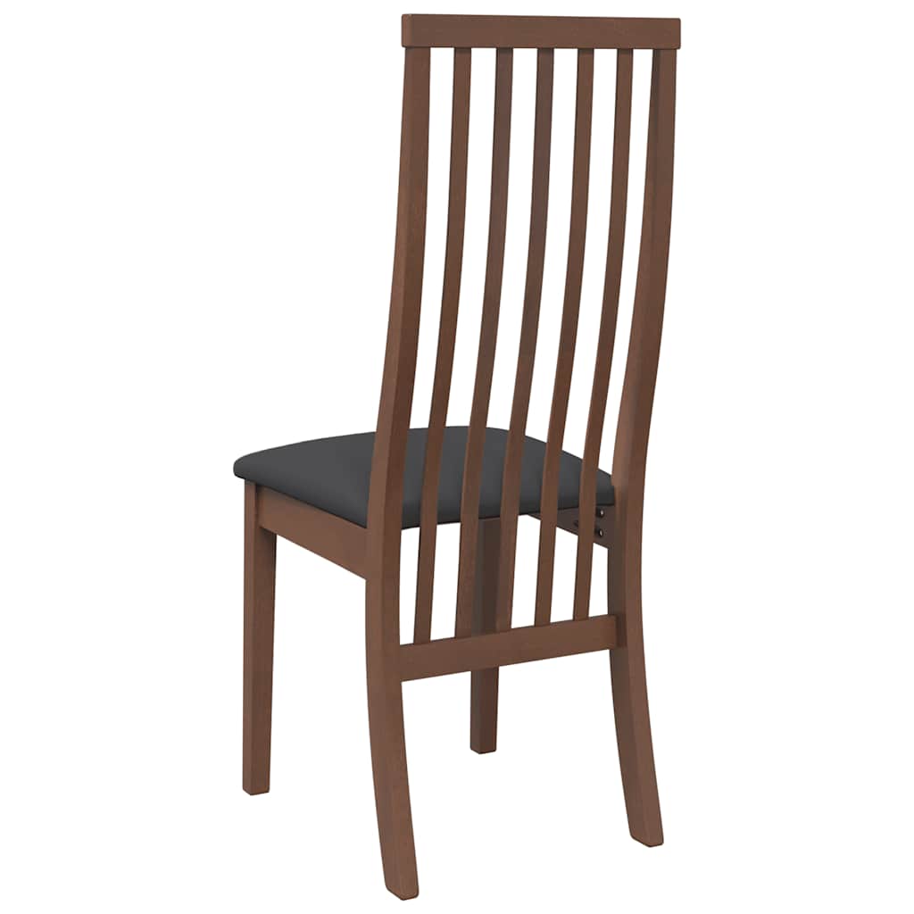 vidaXL Chaises de salle à manger avec coussins 2 pcs Marron Bois d'hévéa massif
