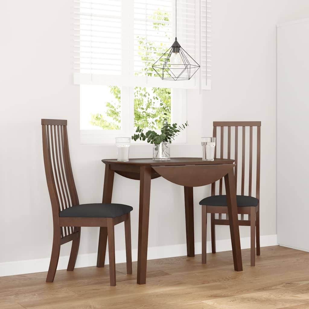 vidaXL Chaises de salle à manger avec coussins 2 pcs Marron Bois d'hévéa massif