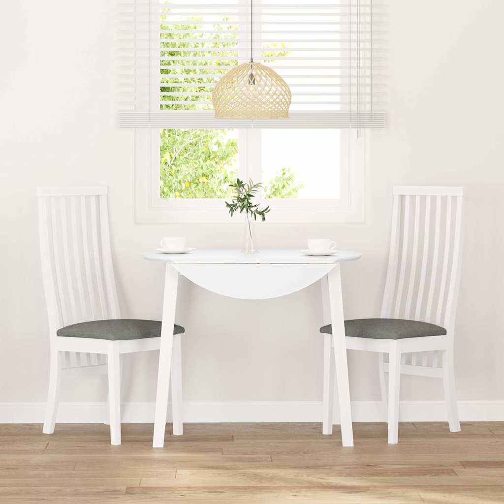 vidaXL Chaises de salle à manger avec coussins 2 pcs Blanc Bois d'hévéa massif