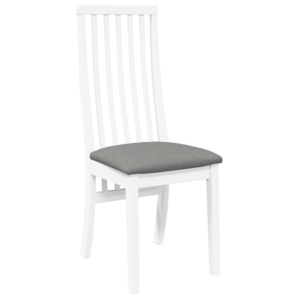 vidaXL Chaises de salle à manger avec coussins 2 pcs Blanc Bois d'hévéa massif