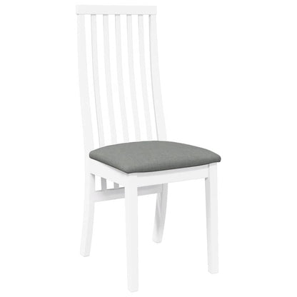 vidaXL Chaises de salle à manger avec coussins 2 pcs Blanc Bois d'hévéa massif