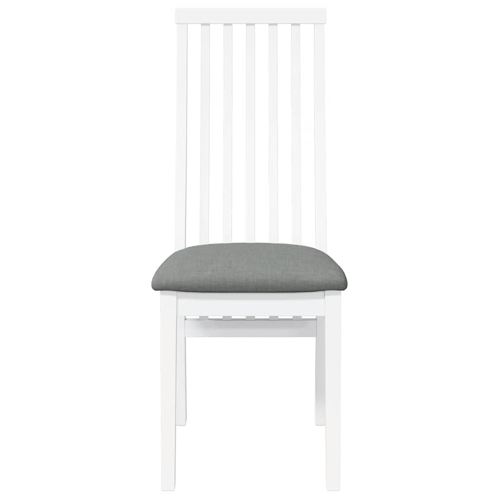 vidaXL Chaises de salle à manger avec coussins 2 pcs Blanc Bois d'hévéa massif