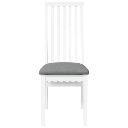 vidaXL Chaises de salle à manger avec coussins 2 pcs Blanc Bois d'hévéa massif