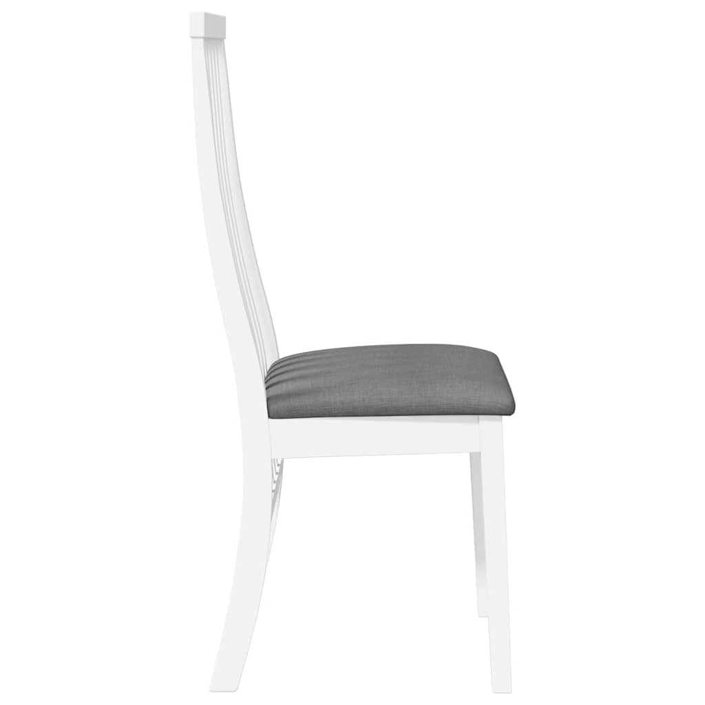 vidaXL Chaises de salle à manger avec coussins 2 pcs Blanc Bois d'hévéa massif