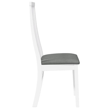 vidaXL Chaises de salle à manger avec coussins 2 pcs Blanc Bois d'hévéa massif