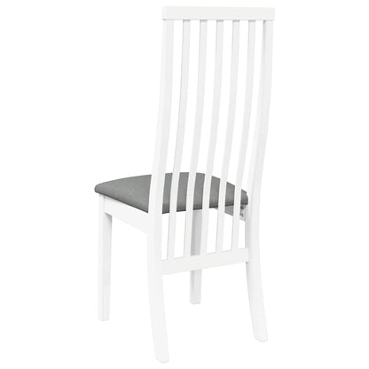 vidaXL Chaises de salle à manger avec coussins 2 pcs Blanc Bois d'hévéa massif